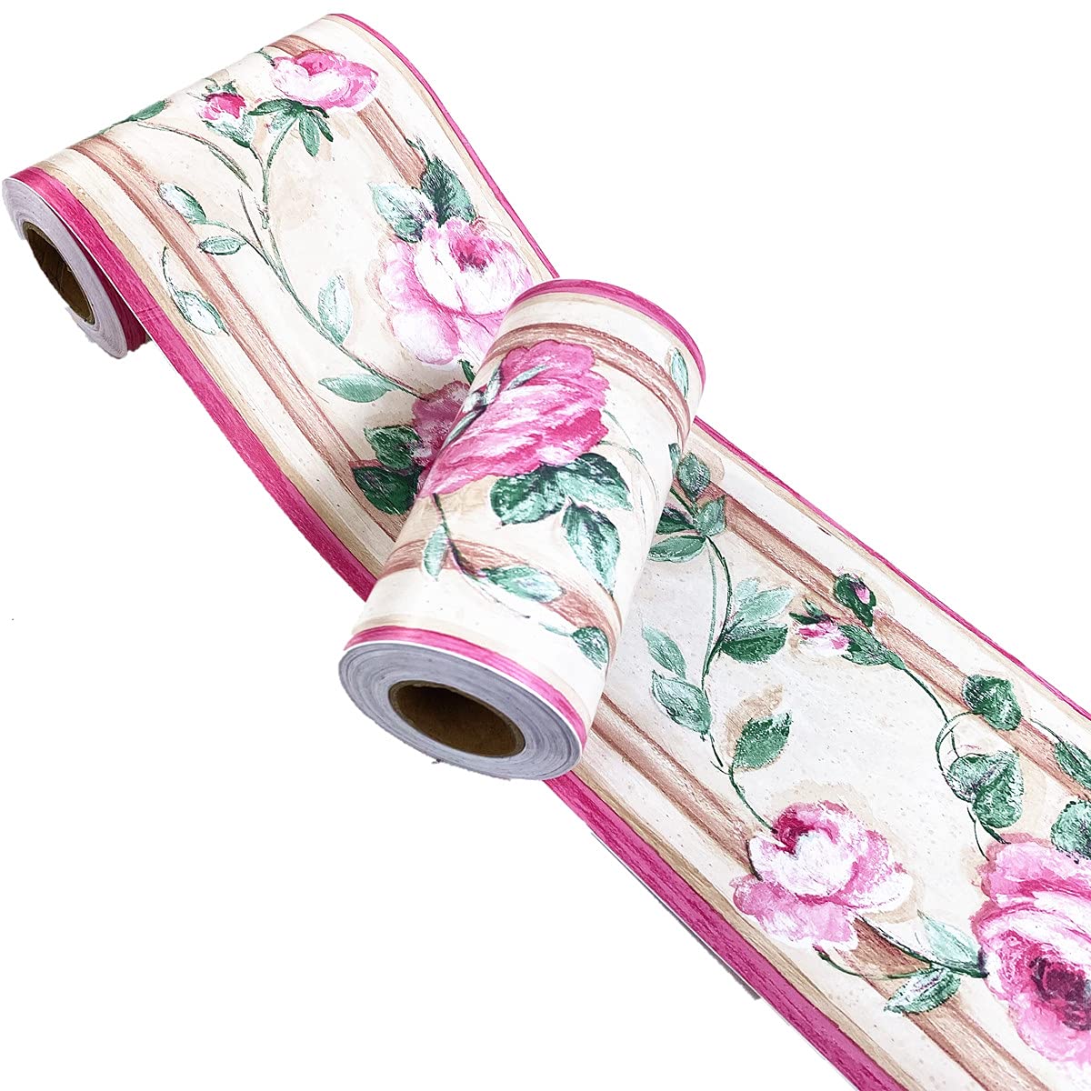 Mesoar Self Adhesive Purple Floral Rattan Wallpaper Border Peel Stick Decorative Ceiling Sticker Molding Border 10cm by 32.8ft