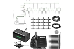 VIVOSUN Automatic Drip Irrigation Kit, Smart Watering System with 16 Drip Emitters, 4mm Fast Flow, App-Controlled A10 GrowHub, Quiet 15W Pump, Anti-Siphon & Filtered for Indoor & Outdoor Plants