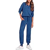 PRETTYGARDEN Women's Fall 2 Piece Lounge Sets Zip Up Sweatshirt Jogger Pants Sweat Track Suits Travel Outfit Winter Clothing
