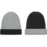 TINKUY Alpaca Wool Men's & Women's Reversible - Cuffed Slouchy, Beanie Hat, Unisex, One Size