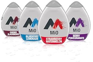 MiO Cherry Blackberry, Blueberry Lemonade, Strawberry Watermelon & Berry Pomegranate Naturally Flavored Liquid Water Enhancer Variety Pack, 4 ct Pack, 1.62 fl oz Bottles