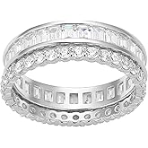Amazon Essentials Cubic Zirconia Stackable 2-Ring Set in Sterling Silver