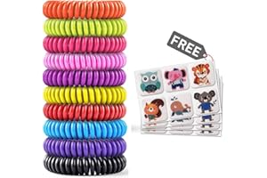 BUGGYBANDS 20 Pack Mosquito Bracelets with 4 Patches - Waterproof Wrist Bands for Kids & Adults, Natural Deet-Free Resealable