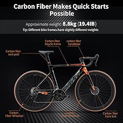 SAVADECK Carbon Fibre Road Bike, Hydraulic Oil Disc