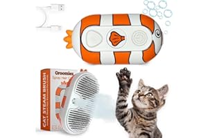 GROOMIEZ Cat Steam Brush for Shedding – 3-in-1 Grooming Tool with Mist Spray, Anti-Static, USB Rechargeable – One-Click Clean Brush for Cats and Dogs of All Fur Types