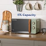 Russell Hobbs RHMM713MG-N 17 Litre Microwave Matt Green Wood Effect Handle view 4