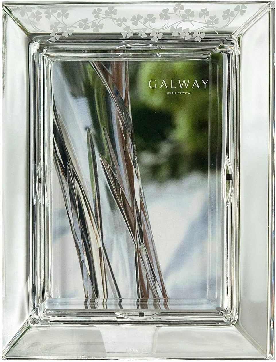 SHAMROCK Crystal frame by Galway for Belleek of Ireland - 5x7