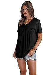 Womens Tops Dressy Causal Short Sleeve Oversized