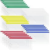 Small Zipper Plastic Envelopes, BOPART 30Pcs Plastic Pouch with Label Pocket, 9x4.7 Inches Clear Pencil Pouch Reusable Money Envelopes, Poly Zip Envelopes for Organizing & Storage