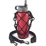 Gearproz HydroNet Carrier for Water Bottles - Fits Wide Mouth Hydro Flask 32, 40, 64 oz Growler - From America's #1 in Paracord Bottle Handles and Accessories - Sturdy, Prevents Dropping and Dents