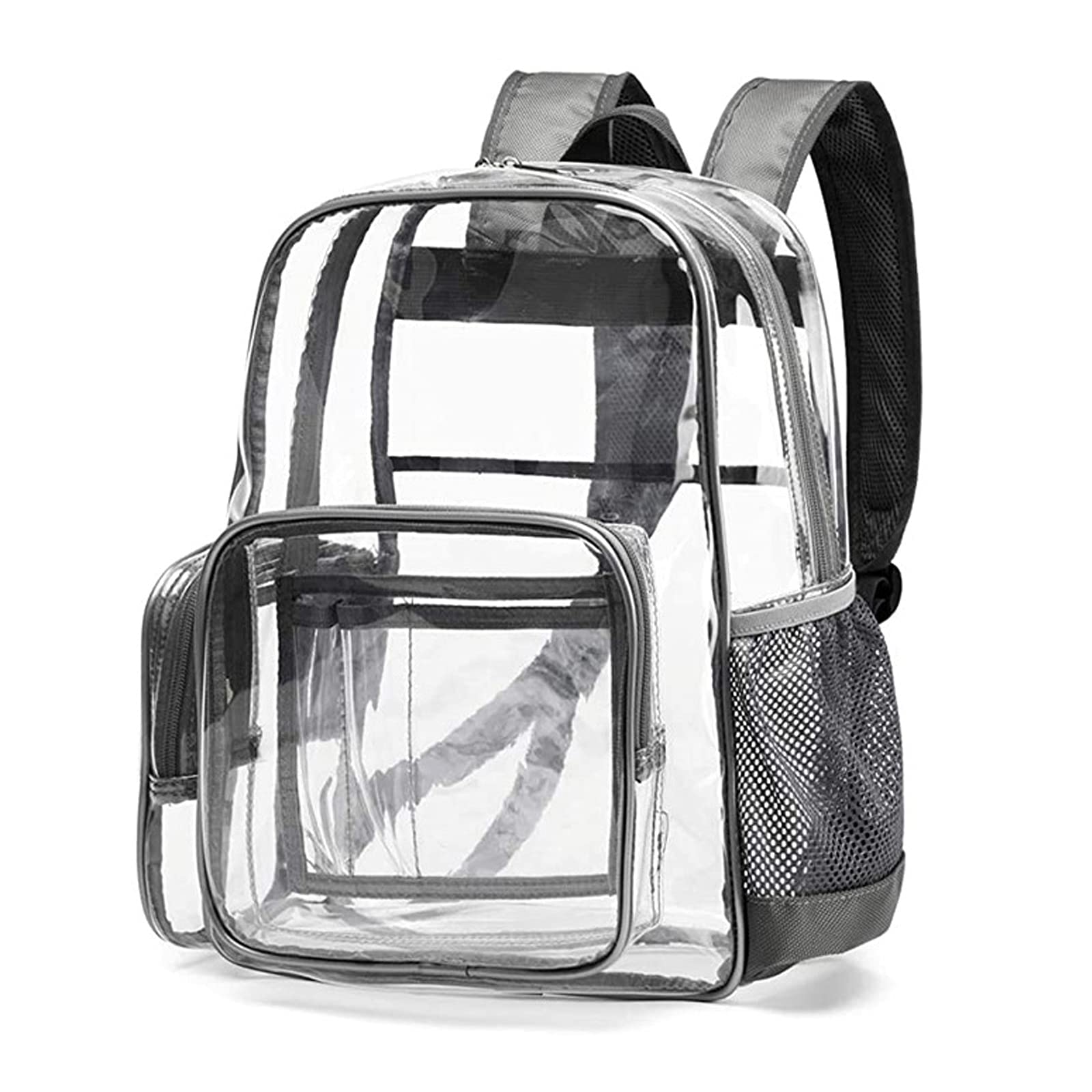 SPEEDEVE Clear Backpack Waterproof Transparent Daypack for School Work Travel,Grey,L