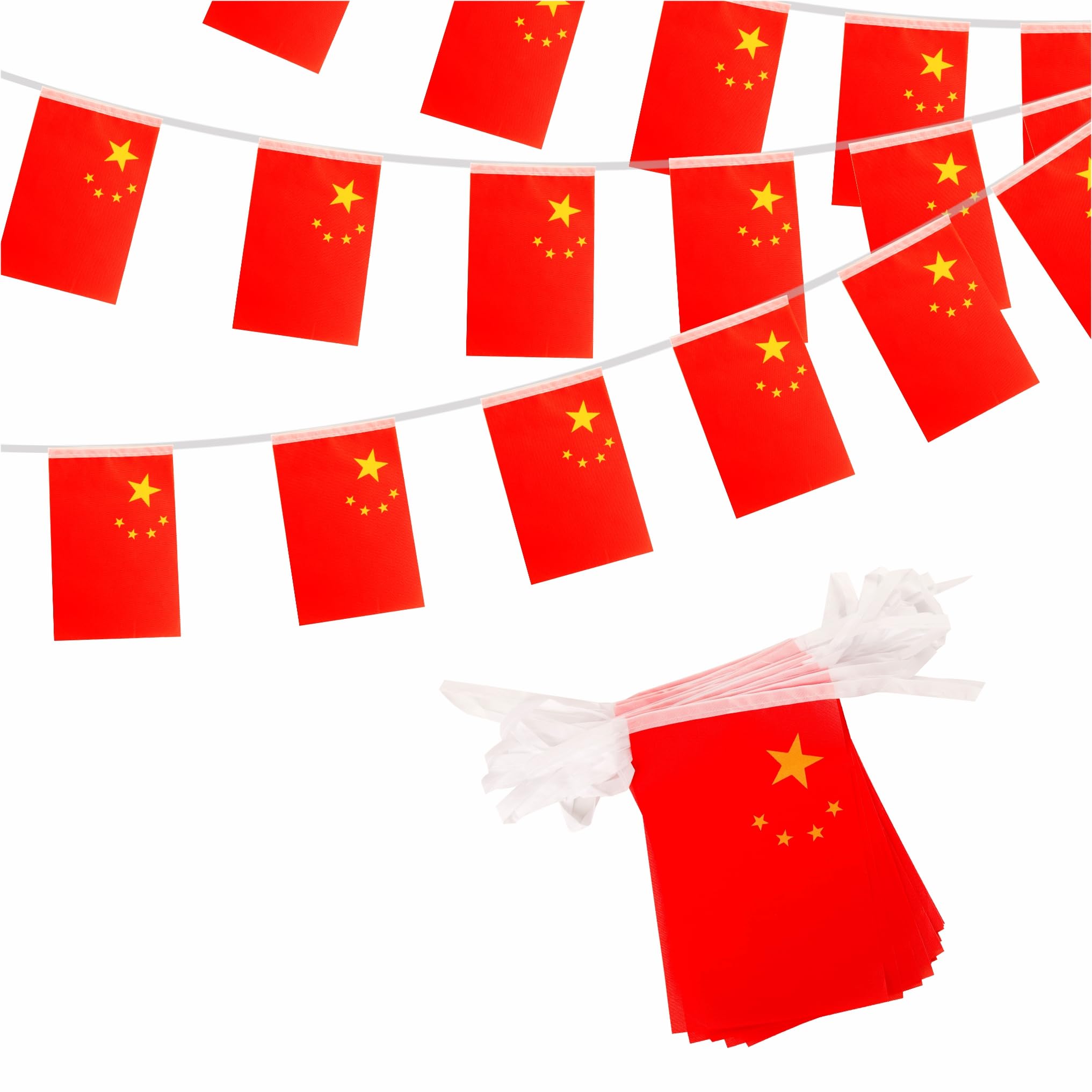 China Flags Bunting China Bunting Oly 2024 Decorations 10m 30 Flags, Chinese Bunting Flags Banner for Oly Games 2024 Sports Football Events National Day Party Decorations