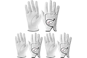 FINGER TEN Mens All Premium Soft Cabretta Leather Tour Fit Grip Left Hand Lh Right Hand Rh with Cadet Size Golf Gloves Value 3 Pack Size from Small to XXL