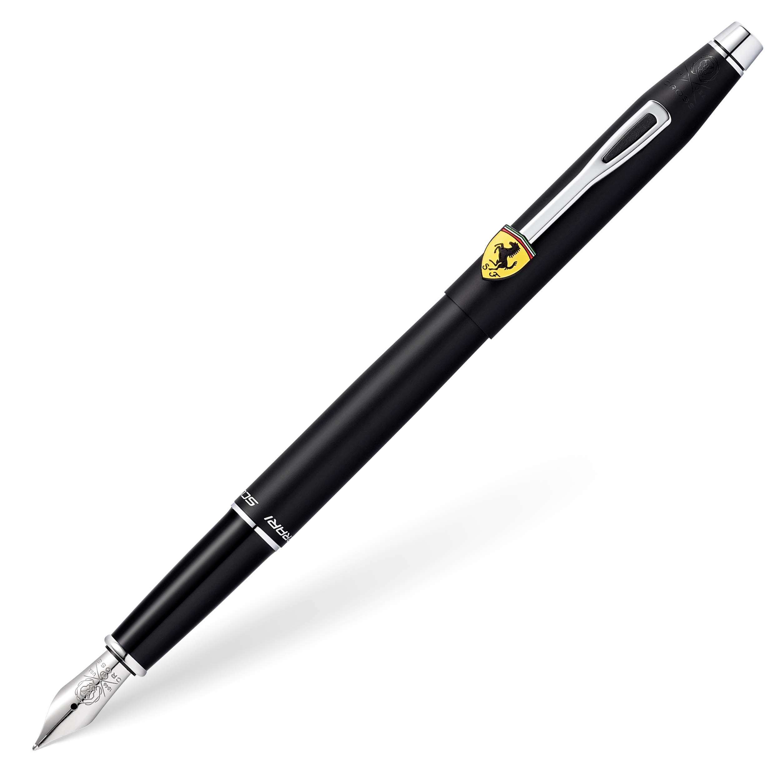 Cross Ferrari Classic Century Medium Nib Fountain Pen - Matte Black Lacquer/Chrome