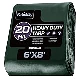 Patiobay Tarp 6x8 Feet, 20 Mil Waterproof Tarps