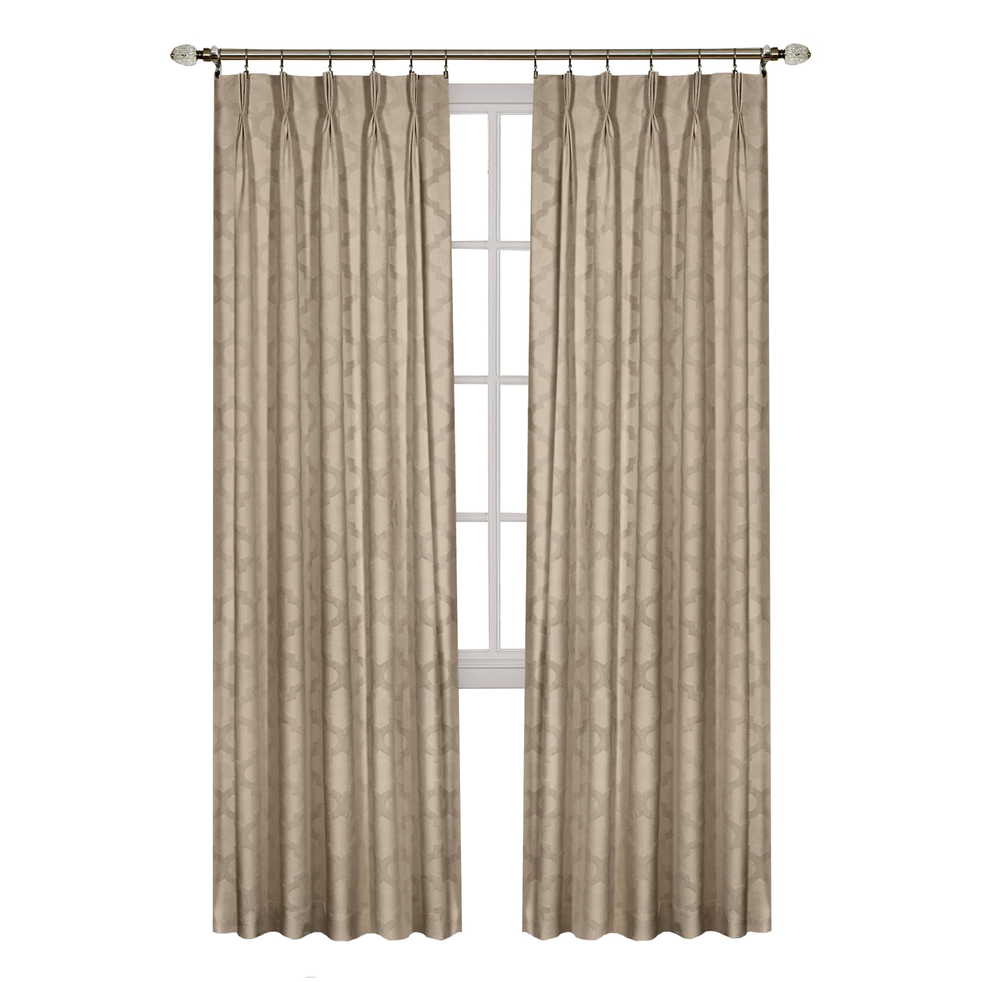 Achim Home Furnishings, Camel Windsor Pinch Pleat Pane, 34 by 63", 34 x 63