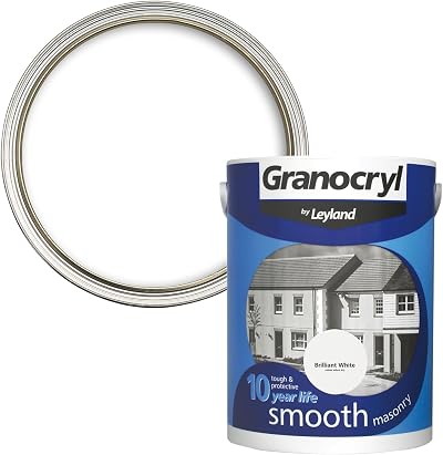 Leyland Granocryl Smooth Masonry Paint Brilliant White 2.5L Exterior Brick