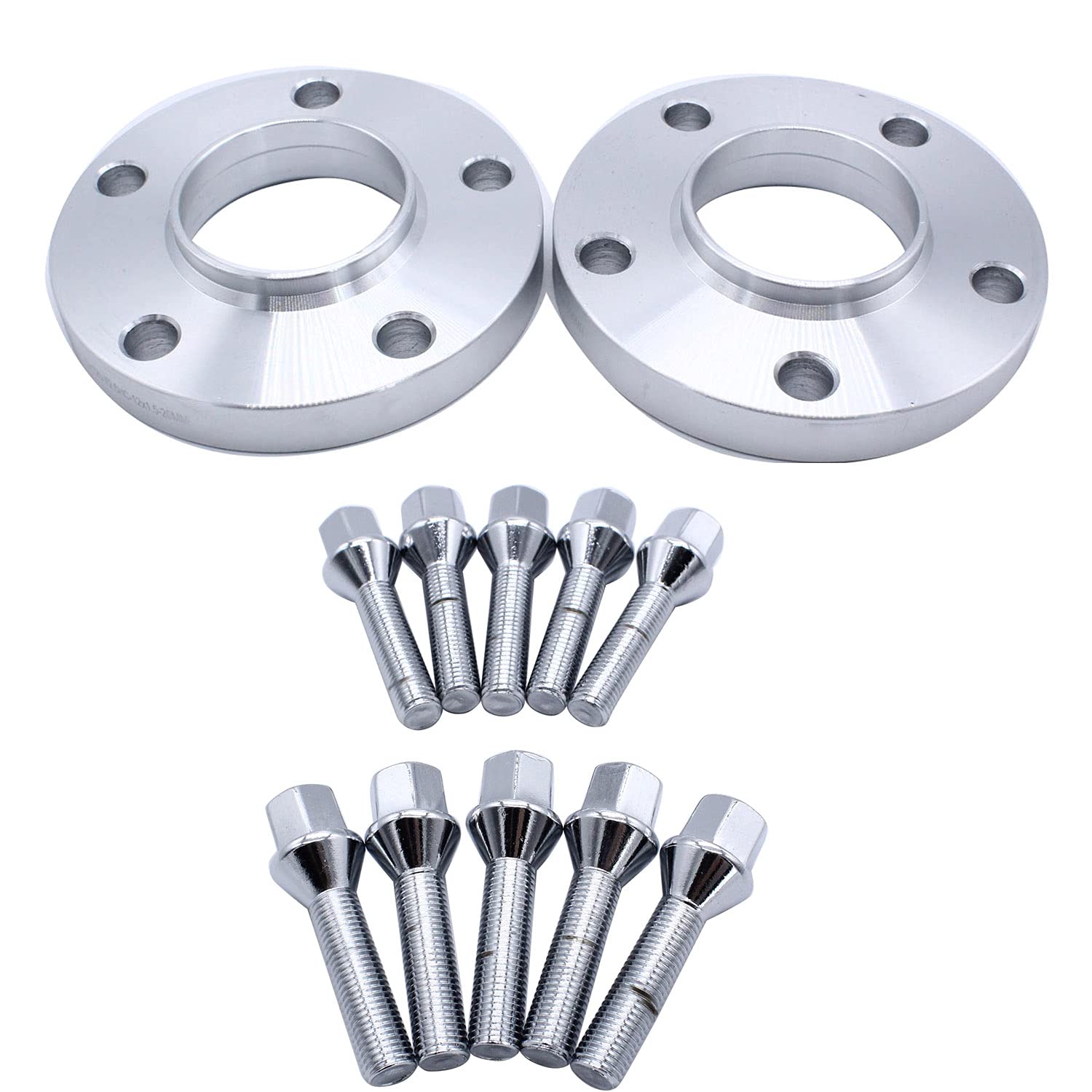 Photo 1 of TAKPART 2pcs 20mm Spacers 5x120mm Hubcentric Forged Wheels Spacer Kit mit 10x Lug Bolts M12x1.5 Hub Bore 72.6mm for E36 E46 E90 E92 E60 318i 323i 325i 328i 330i 335i 525i 545i