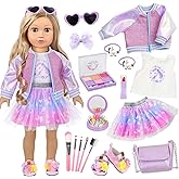 American 18 Inch Doll Makeup Accessories and Clothes Play Sets (No Dolls) | Doll Not Included, Only Clothes &amp; Accessories for 18 inch Doll. Includes Clothes/Shoes/Bag/Makeup Brush Set and so on