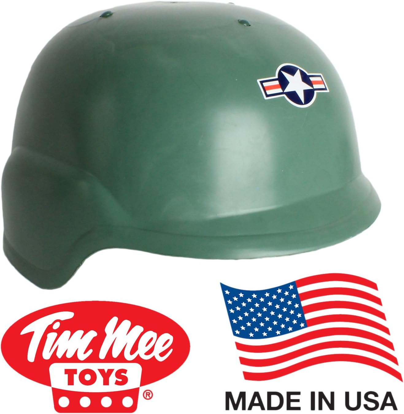 TimMee Kid Size Green Modern Army Helmet: Adjustable Headband - Made in USA!