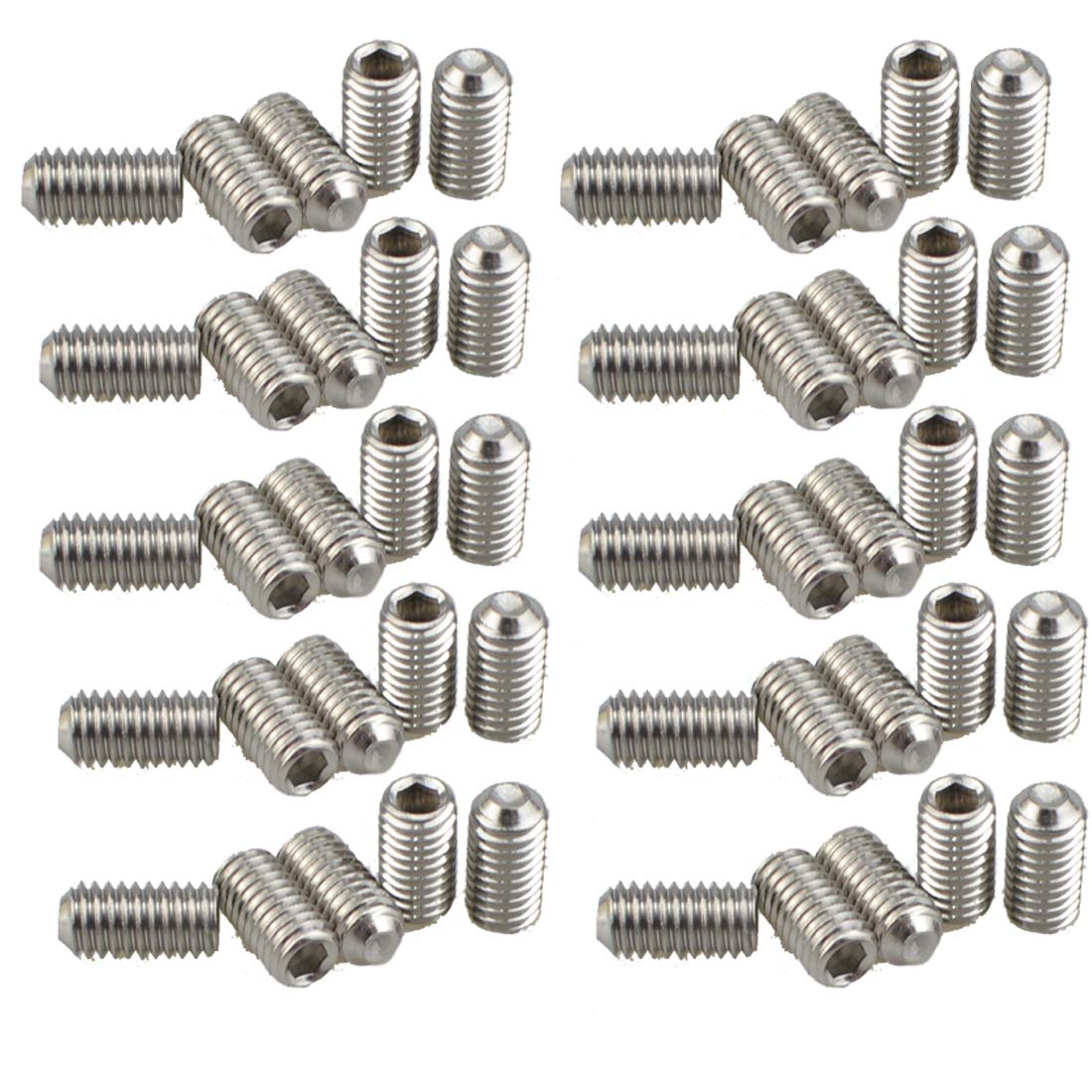 XunLiu 316 Stainless Steel Internal Hex Socket Cup Point Grub Screw (50, M6X12)