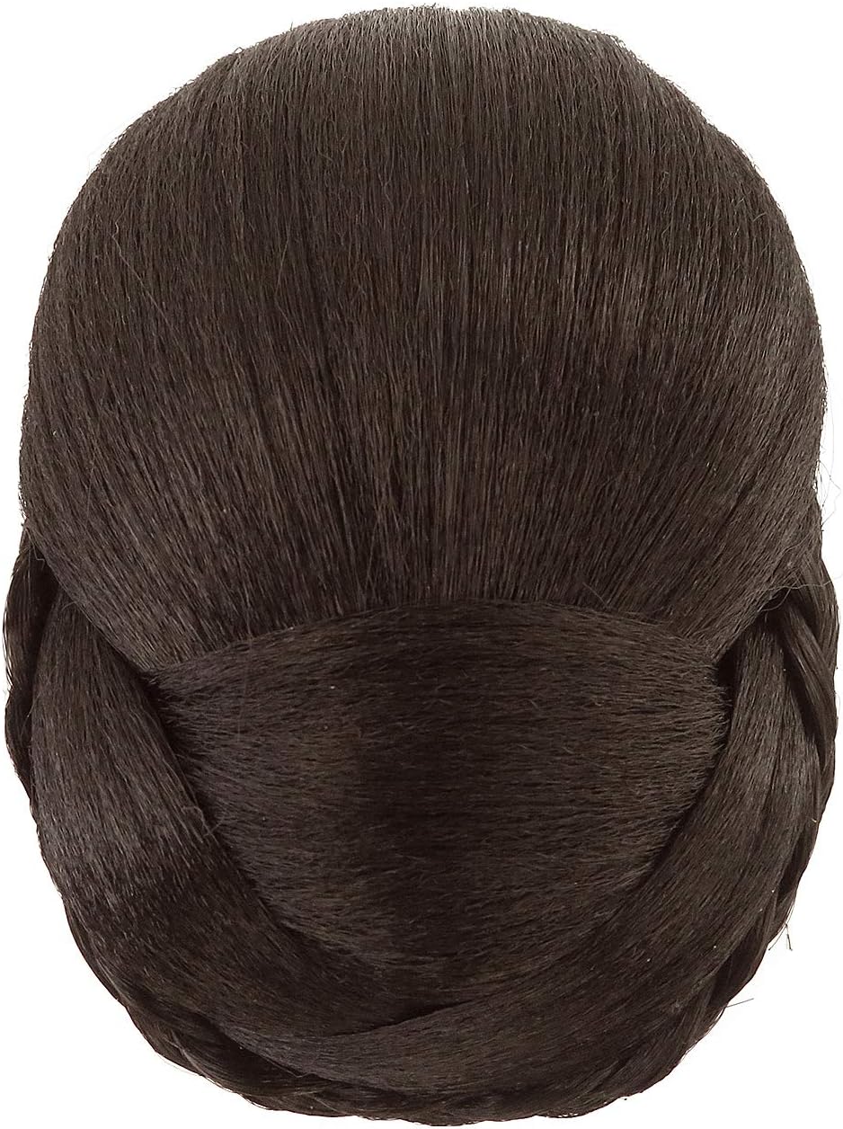 Remeehi Synthetic Braided Updo Hairpieces Clip in/on Bun Chignon Hair Extensions Dark Brown