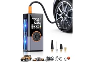 KUXISA Tire Inflator Portable Air Compressor, 2X Faster Portable Air Compressor with 25000mAh Battery, 150PSI Cordless Air Pump for Car, Motorcycle, Bicycle and More