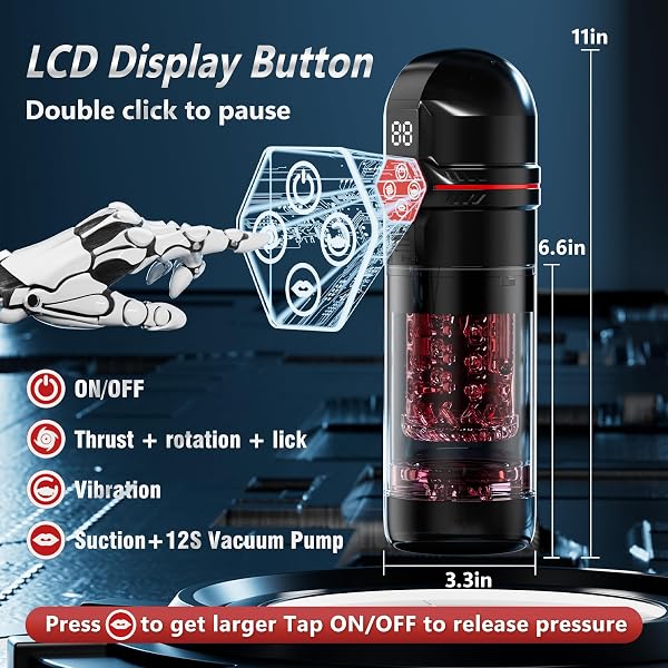 MRGRAS MALE MASTURBATOR PENIS PUMP – AI SYNC MALE SEX TOYS FOR MEN WITH 12 S VACUUM PUMP & 7 THRUSTING ROTATING VIBRATING SUCKING LICKING ADULT TOYS MENS SEX TOYS POCKET PUSSY PUMPS & ENLARGERS