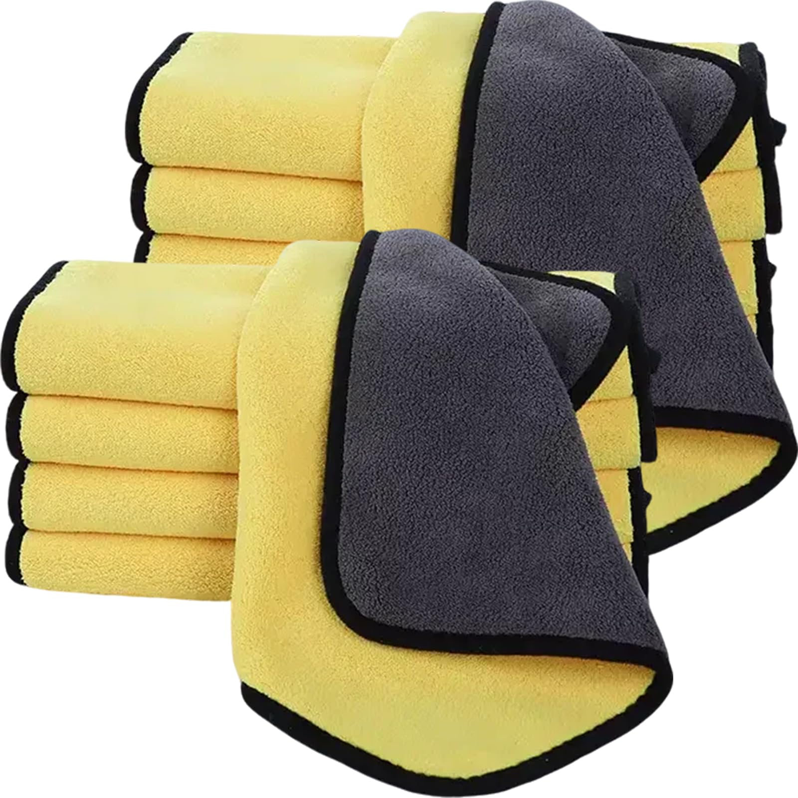 Photo 1 of 10 Pack Premium Microfiber Towels Coral velvet Washing and Detailing Towels for Car Detailing & Household Cleaning – Ultra-Soft Super Absorbent, Lint & Streak-Free 11.8"x15.7”Dual-Sided Cleaning Cloth