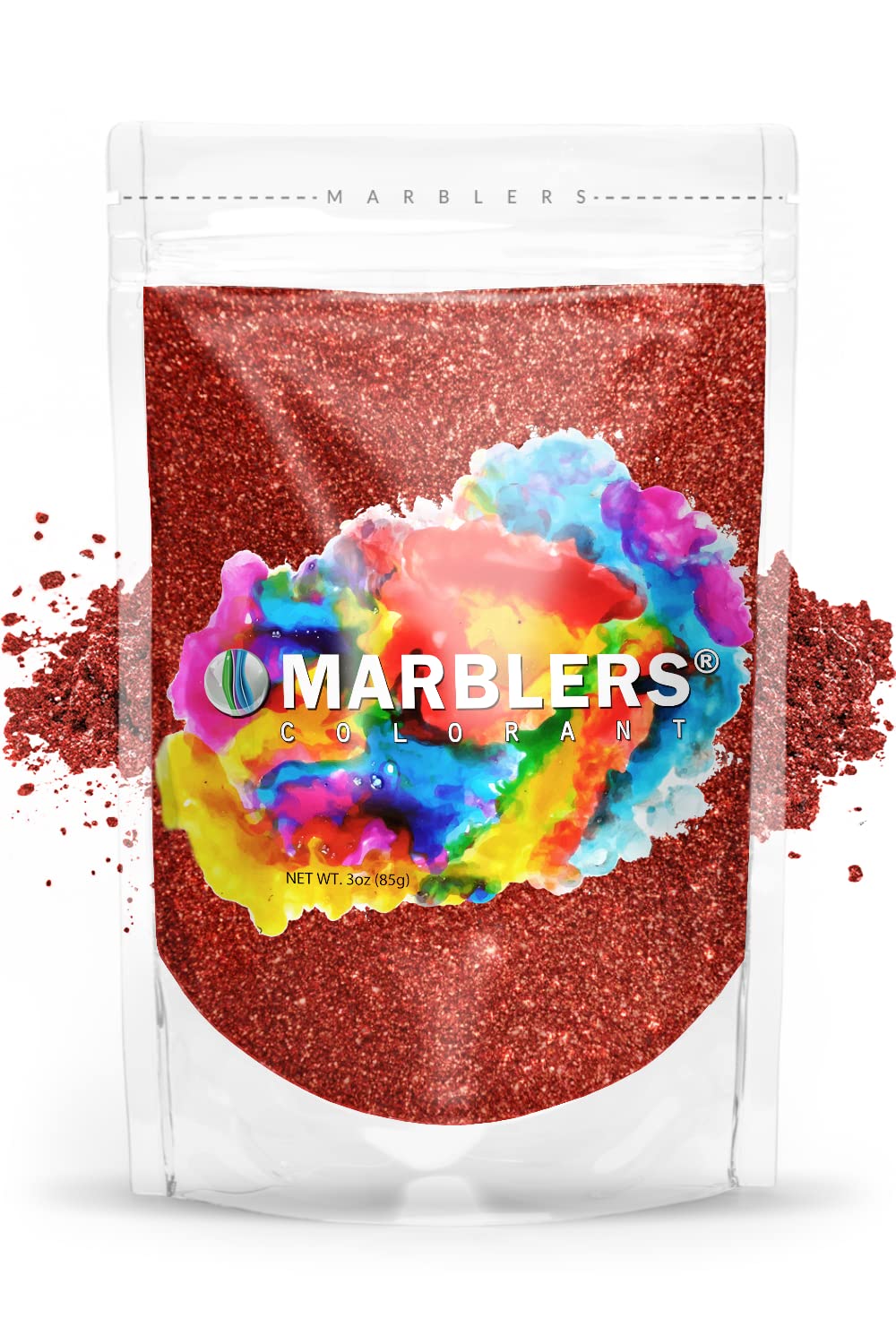 MARBLERS Red Mica Powder [Ruby Pearl] 3oz (85g) | Cosmetic Grade | Epoxy Resin Pigment | Dye | Non-Toxic, Vegan, Cruelty-Free | Lip Gloss, Nails, Body Butter | Bath Bomb, Candle & Soap Making