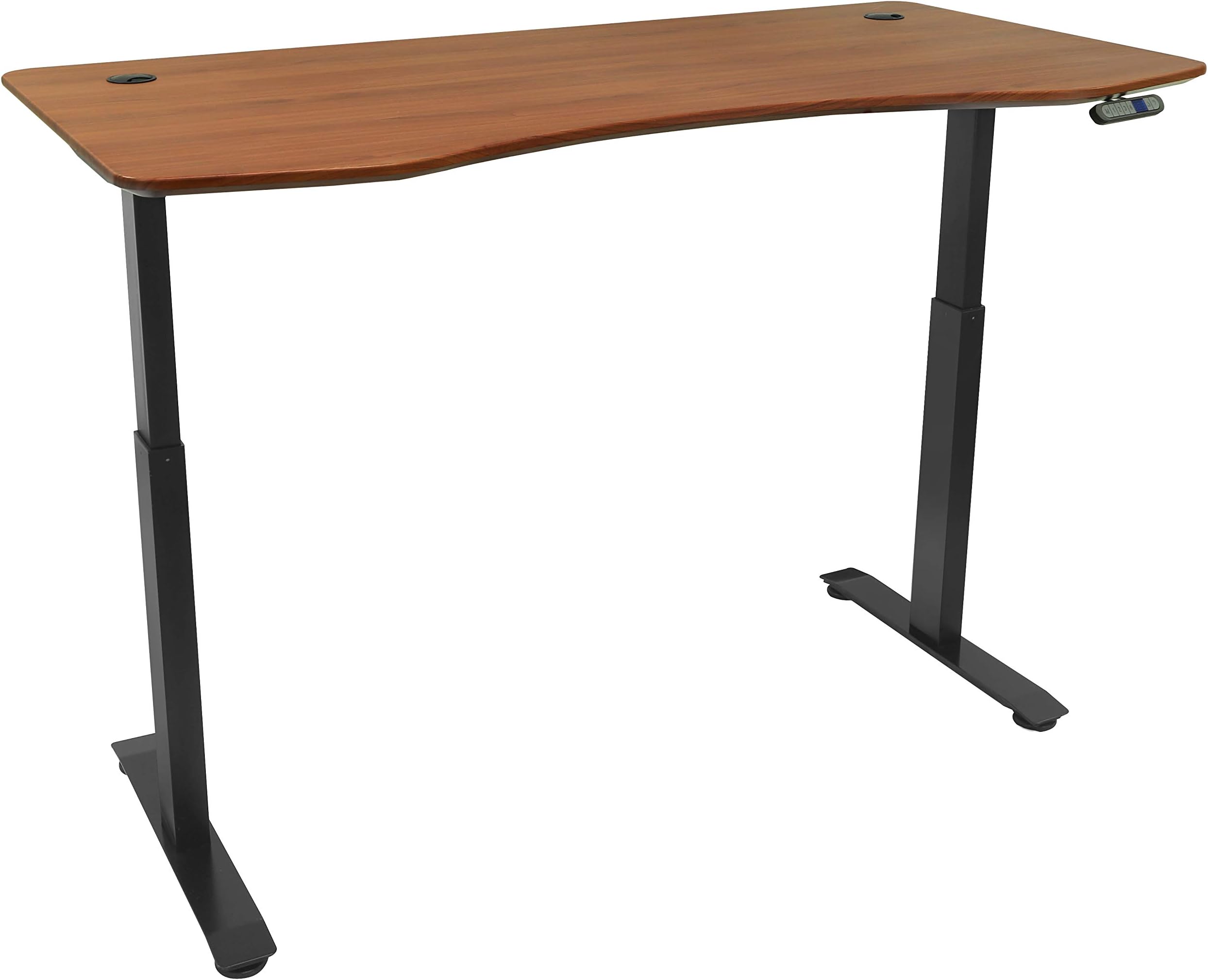 MotionWiseManager Series Dual Motorized Rising Sit/Stand Desk for Home Or Office, Deep Mahogany