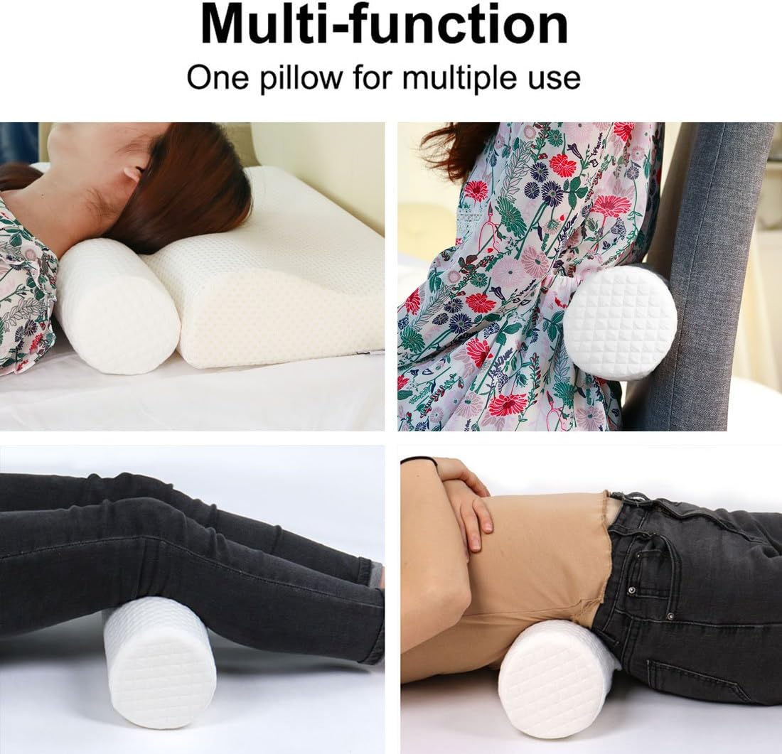 Uxcell Round Memory Foam Bolster Support Pillow Roll Bolster Leg Spacer For Side Back Sleepers With Washable Cover 15 Inches X 3 Inches 38cm X 8cm White Amazon Ca Home Kitchen