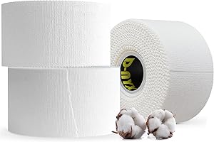 D-NYX Athletic Sports Tape 1.5in x 45ft/Roll Extra Long & Very Strong | NO Sticky Residue Easy Tear Tapes for Athlete & Medical Trainers | First Aid Injury Wrap Best for Fingers Ankles Wrist (White)