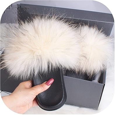 raccoon fur slides amazon