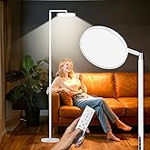 Incolumitas Sun Lamp for Happy 12000 Lux, Sunlight Lamp Full Spectrum, Sun Light lamp with 10 Brightness Levels 5 Color Modes, Adjustable Height, Remote & Timer for Reading, Office