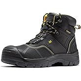 ROCKROOSTER Wood Land - Men's Composite Toe Work Boots in Oiled Crazy Horse Leather, Waterproof (HYDROGUARD), Comfort PORON XRD Insole, Slip Resistant Rubber Outsole AK663