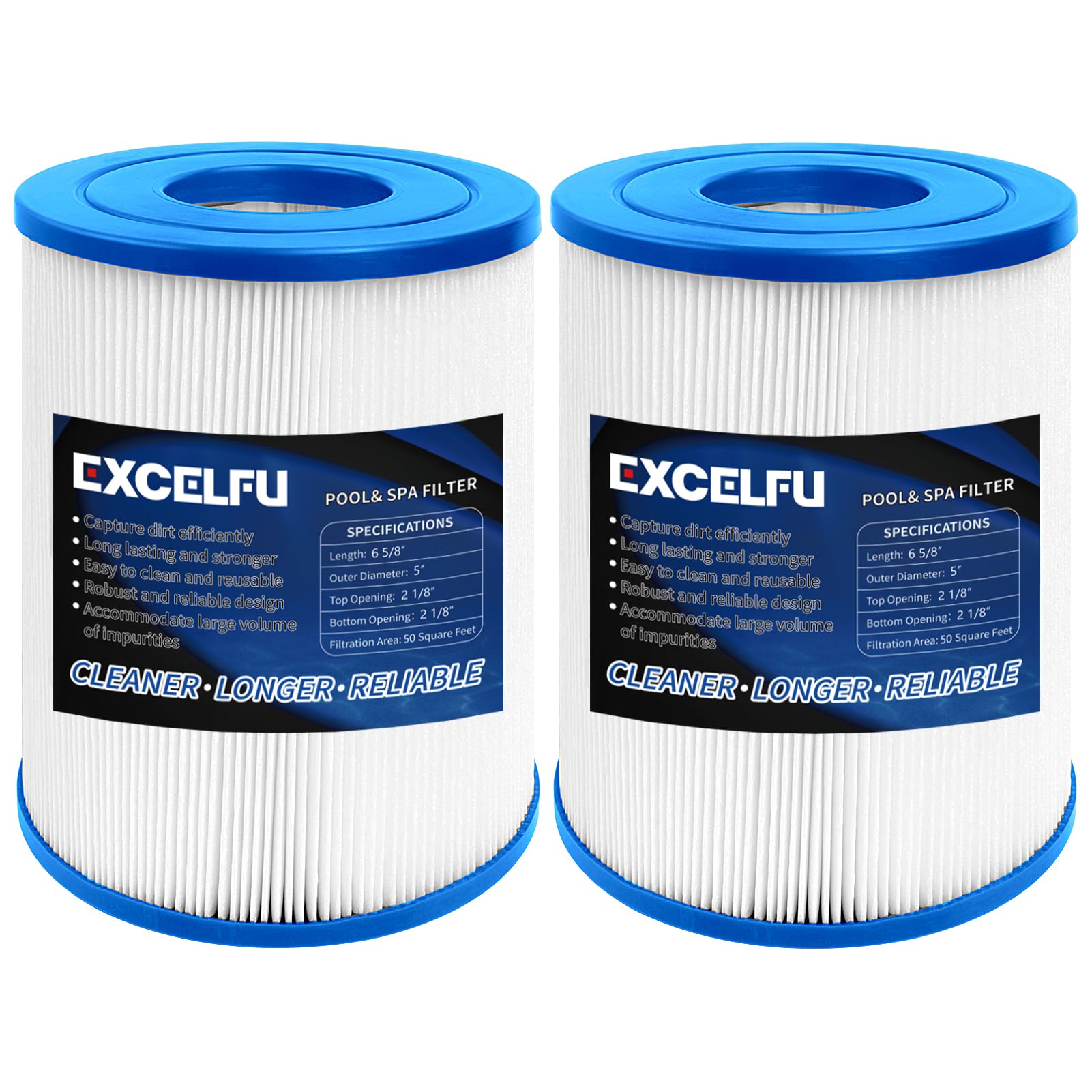 Photo 1 of EXCELFU Spa Filter Replaces PRB25SF, Unicel C-4405, Marquis 20342, Filbur FC-2387, PRB25SF-PAIR, Rainbow DSF 50, R172464, APCC7062, CMP 25392-000-100, 17-2464, 817-5010 Hot Tub Filter 2 Pack