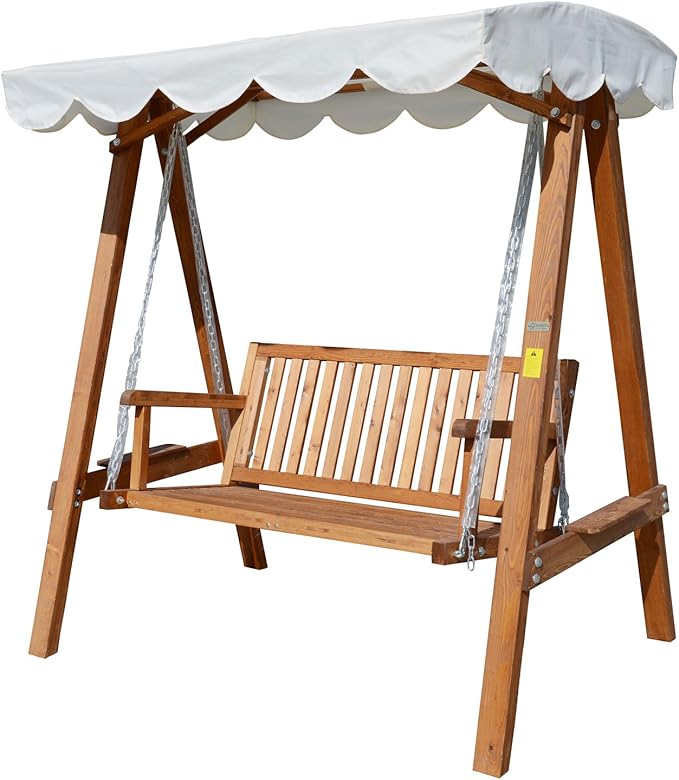 Amazon.de: Outsunny Hollywoodschaukel für den Garten, 2-Sitzer, Holz