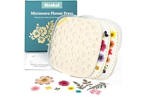 Etcokei Quickly Microwave Flower Press Kit, 2 Layers 7.5" Flower Pressing Kit for Adults & Kids, Larger Flower Press for Plant DIY Arts, Resin Arts, Scrapbooking, Nail Craft (Patented)