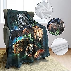 HommomH 60"x80" Jungle Animals Blanket Soft Fluffy