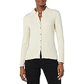 Amazon Essentials Women's Fine Gauge Stretch Polo Ribbed Cardigan (Previously Daily Ritual)