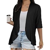 Eytino Plus Size Cardigan for Women Half Sleeve Netted Knit Ruffle Kimono Cover up Tops 2026 Spring Clothes(1X-5X)