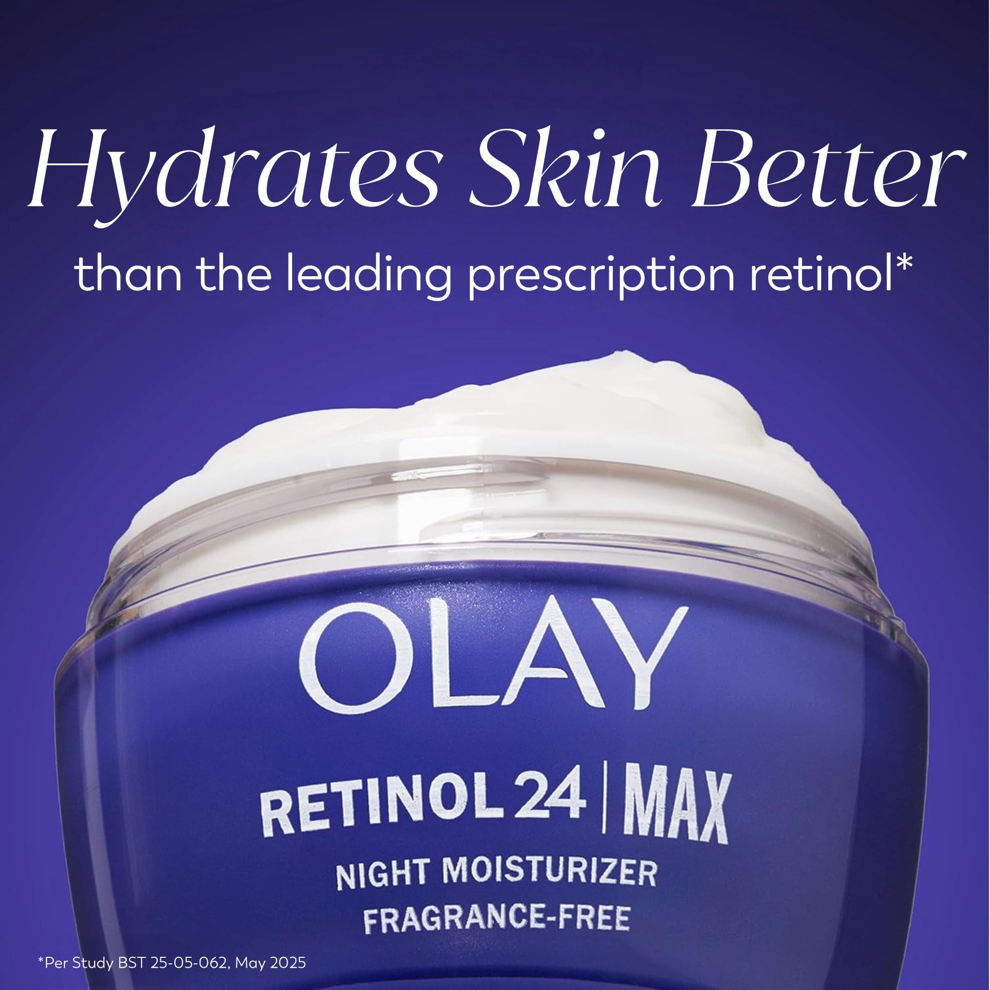 Olay Retinol Night Cream for Women, MAX, Anti-Aging Face Moisturizer, Fragrance-Free, Gift for Women, Non Greasy - Anti-Wrinkle, Hydrating Skin Care - Triple Collagen Cream, Niacinamide, 1.7oz