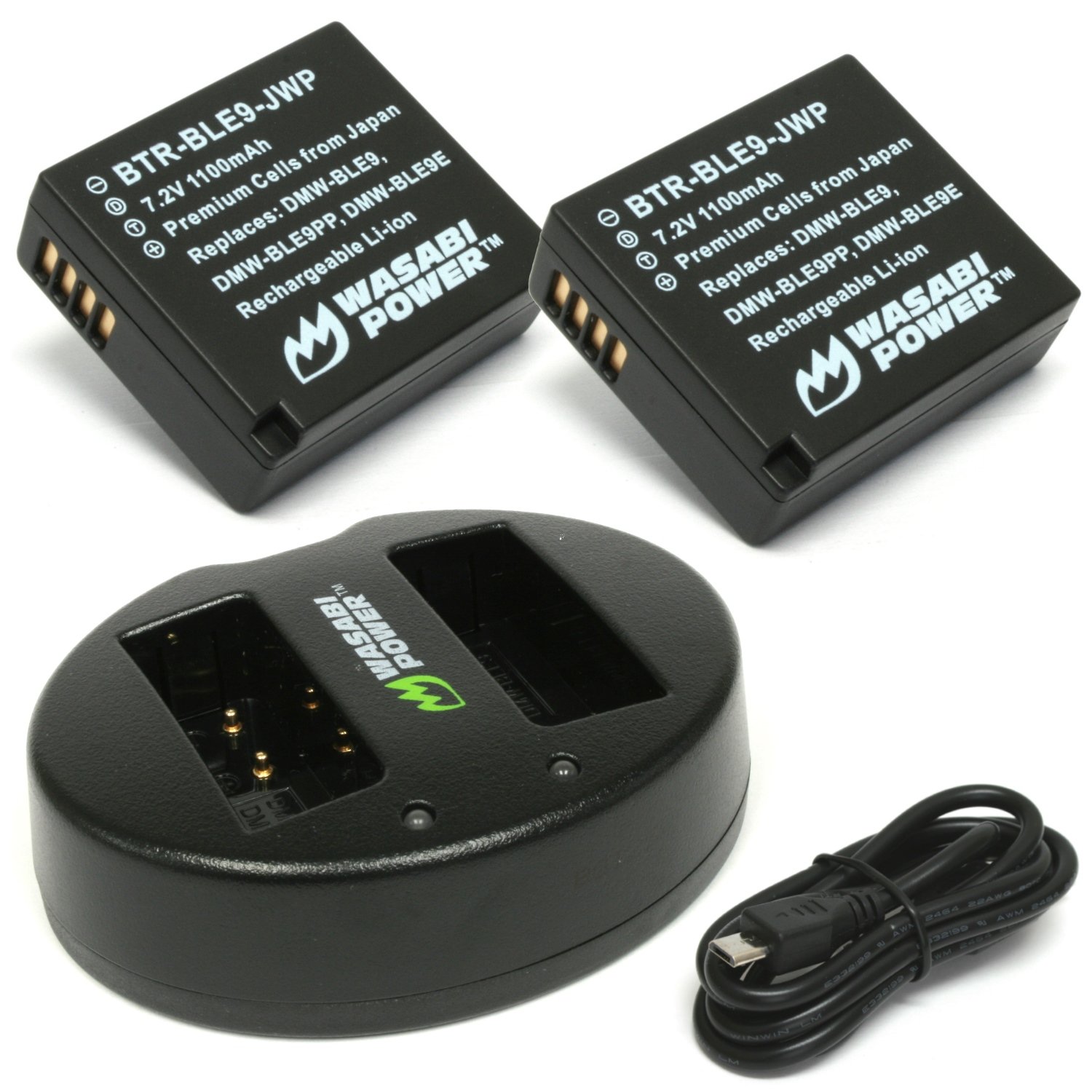 Wasabi Power Battery (2Pack) and Dual USB Charger for Panasonic DMW