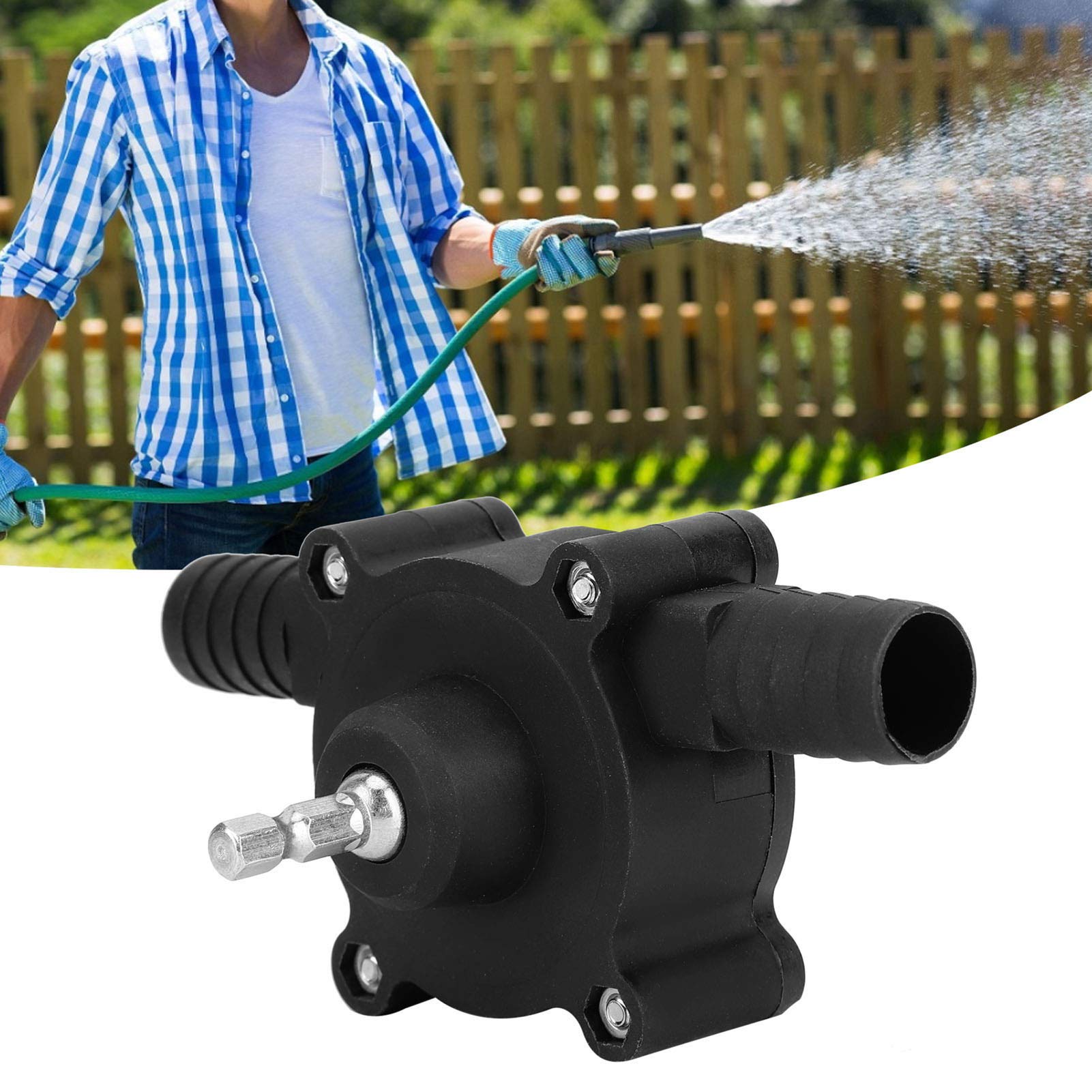 Water Pump, High Efficiency Stable Performance Small Size Light Weight Mini Self‑Priming Electric Drill Pumps for Oil Fluid Transfer Garden Tools