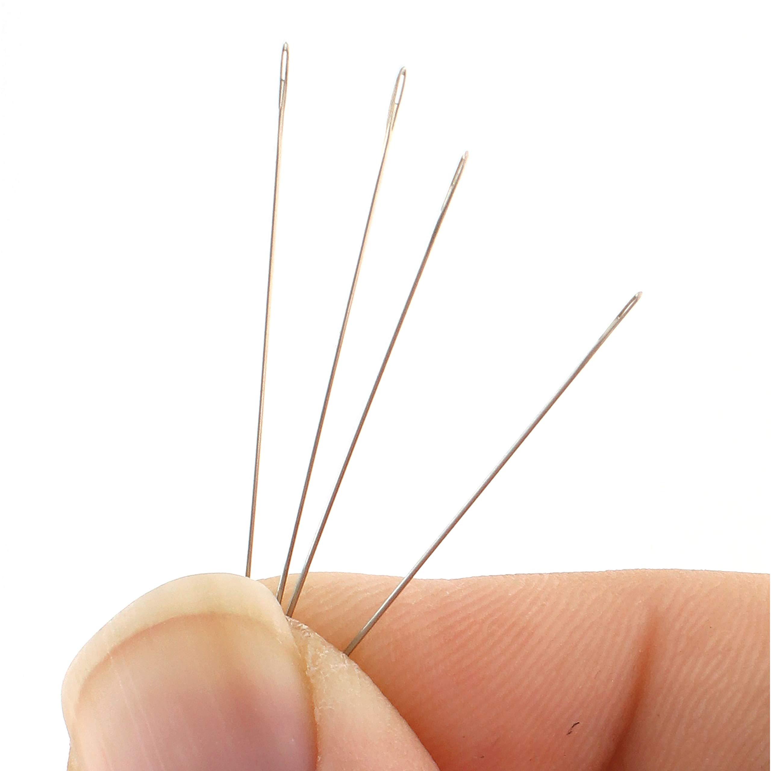 The Beadsmith English Beading Needles, Size 12, 4 Needles per Card, Made in England, Use for Loom Weaving Beadwork, Off-Loom Stitching and Jewelry Making with Seed Beads