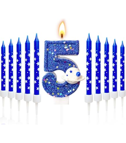 Aazon.co: Space Universe Black Hole Nuber Cake Topper Candle For Birthday Party Supplies - View #12