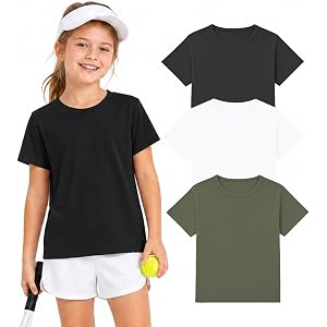 Wenlia Girls Short Sleeve Athletic Shirts Multi-Pack Sports Tees | Girls short sleeve athletic shirts, soft sports tee, multi