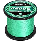 ROCRETA Geode Braided Fishing Line, 8 Strands Colored Braid Lines, 10-200lb | Abrasion Resistant, Zero Stretch, Smooth Casting, Low Memory, High Sensitivity, Smaller Diameter, 300yds/500yds/1000yds