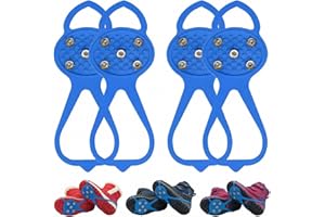 2 Pairs ​Kids Ice Cleats, ​Non-Slip Gripper Spikes, for ​Boots and Shoes, ​Winter Traction​ On Ice and Snow(Multiple Sizes an